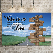 Load image into Gallery viewer, Country Road  Color Personalized "THIS IS US" Multi-Names Premium Canvas