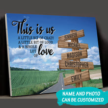 Load image into Gallery viewer, Country Road  Color Personalized "THIS IS US" Multi-Names Premium Canvas