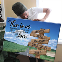 Load image into Gallery viewer, Country Road  Color Personalized "THIS IS US" Multi-Names Premium Canvas