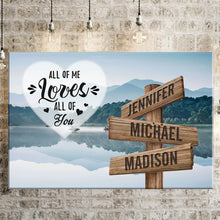 Load image into Gallery viewer, Dreams Interpretation of Lake Color All of Me Loves All of You Multi-Names Premium Canvas