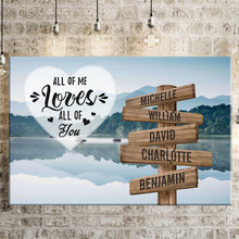 Load image into Gallery viewer, Dreams Interpretation of Lake Color All of Me Loves All of You Multi-Names Premium Canvas