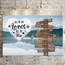 Load image into Gallery viewer, Dreams Interpretation of Lake Color All of Me Loves All of You Multi-Names Premium Canvas