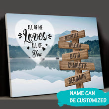 Load image into Gallery viewer, Dreams Interpretation of Lake Color All of Me Loves All of You Multi-Names Premium Canvas