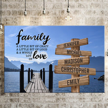 Load image into Gallery viewer, Lake Dock Color A Little Whole Lot of Love Multi-Names Premium Canvas