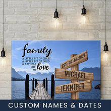 Load image into Gallery viewer, Lake Dock Color A Little Whole Lot of Love Multi-Names Premium Canvas