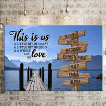 Load image into Gallery viewer, Lake Dock Color Personalized "THIS IS US" Multi-Names Premium Canvas