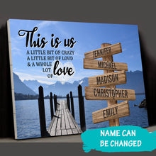Load image into Gallery viewer, Lake Dock Color Personalized "THIS IS US" Multi-Names Premium Canvas Poster