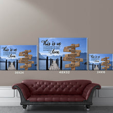 Load image into Gallery viewer, Lake Dock Color Personalized "THIS IS US" Multi-Names Premium Canvas Poster