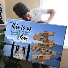 Load image into Gallery viewer, Lake Dock Color Personalized "THIS IS US" Multi-Names Premium Canvas