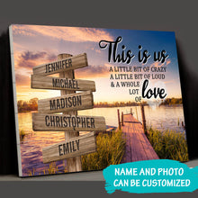 Load image into Gallery viewer, Lake Dock Color Personalized "THIS IS US" Multi-Names Premium Canvas