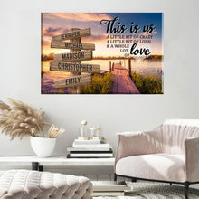 Load image into Gallery viewer, Lake Dock Color Personalized "THIS IS US" Multi-Names Premium Canvas