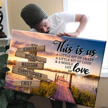 Load image into Gallery viewer, Lake Dock Color Personalized "THIS IS US" Multi-Names Premium Canvas