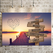 Load image into Gallery viewer, Love Bird Color Multi-Names Premium Canvas Poster