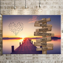 Load image into Gallery viewer, Love Bird Color Multi-Names Premium Canvas Poster