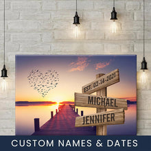 Load image into Gallery viewer, Love Bird Color Multi-Names Premium Canvas