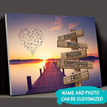 Load image into Gallery viewer, Love Bird Color Multi-Names Premium Canvas