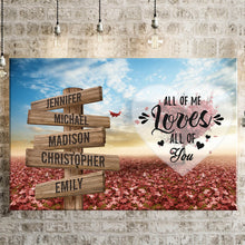 Load image into Gallery viewer, Love Tree Color All of Me Loves All of You Multi-Names Premium Canvas Poster