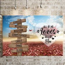 Load image into Gallery viewer, Love Tree Color All of Me Loves All of You Multi-Names Premium Canvas Poster