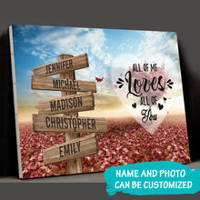 Load image into Gallery viewer, Love Tree Color All of Me Loves All of You Multi-Names Premium Canvas Poster