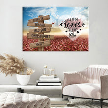 Load image into Gallery viewer, Love Tree Color All of Me Loves All of You Multi-Names Premium Canvas Poster