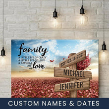 Load image into Gallery viewer, Love Tree  Color A Little Whole Lot of Love Multi-Names Premium Canvas