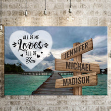 Load image into Gallery viewer, Maldives Scenery Color All of Me Loves All of You Multi-Names Premium Canvas Poster