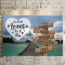 Load image into Gallery viewer, Maldives Scenery Color All of Me Loves All of You Multi-Names Premium Canvas Poster