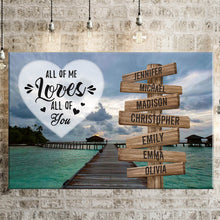 Load image into Gallery viewer, Maldives Scenery Color All of Me Loves All of You Multi-Names Premium Canvas Poster