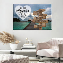 Load image into Gallery viewer, Maldives Scenery Color All of Me Loves All of You Multi-Names Premium Canvas Poster
