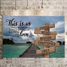 Load image into Gallery viewer, Maldives Scenery Color Personalized "THIS IS US" Multi-Names Premium Canvas Poster