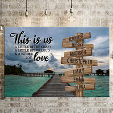 Load image into Gallery viewer, Maldives Scenery Color Personalized "THIS IS US" Multi-Names Premium Canvas Poster