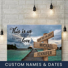 Load image into Gallery viewer, Maldives Scenery Color Personalized "THIS IS US" Multi-Names Premium Canvas