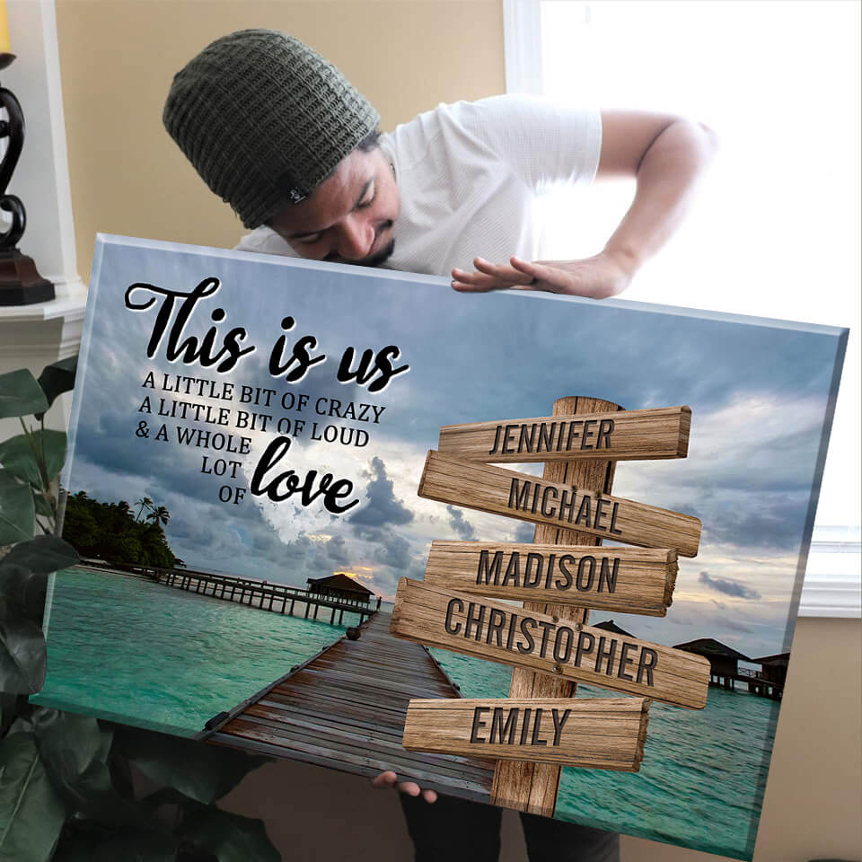 Maldives Scenery Color Personalized "THIS IS US" MultiNames Premium C