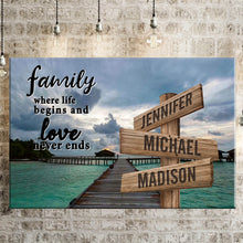 Load image into Gallery viewer, Maldives Scenery Color Where Life Begins And Love Never Ends Multi-Names Premium Canvas