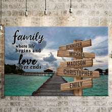 Load image into Gallery viewer, Maldives Scenery Color Where Life Begins And Love Never Ends Multi-Names Premium Canvas