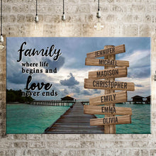 Load image into Gallery viewer, Maldives Scenery Color Where Life Begins And Love Never Ends Multi-Names Premium Canvas