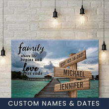 Load image into Gallery viewer, Maldives Scenery Color Where Life Begins And Love Never Ends Multi-Names Premium Canvas