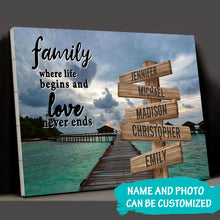 Load image into Gallery viewer, Maldives Scenery Color Where Life Begins And Love Never Ends Multi-Names Premium Canvas Poster