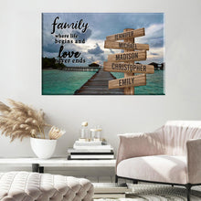 Load image into Gallery viewer, Maldives Scenery Color Where Life Begins And Love Never Ends Multi-Names Premium Canvas