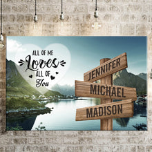 Load image into Gallery viewer, Mountain Creek Color All of Me Loves All of You Multi-Names Premium Canvas