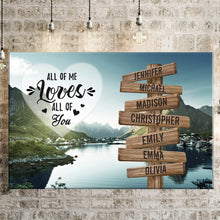 Load image into Gallery viewer, Mountain Creek Color All of Me Loves All of You Multi-Names Premium Canvas Poster