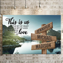 Load image into Gallery viewer, Mountain Creek Color Personalized "THIS IS US" Multi-Names Premium Canvas Poster
