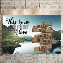 Load image into Gallery viewer, Mountain Creek Color Personalized "THIS IS US" Multi-Names Premium Canvas Poster