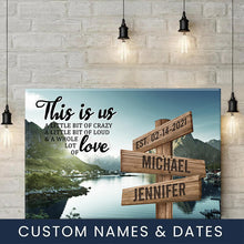 Load image into Gallery viewer, Mountain Creek Color Personalized "THIS IS US" Multi-Names Premium Canvas