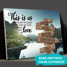 Load image into Gallery viewer, Mountain Creek Color Personalized "THIS IS US" Multi-Names Premium Canvas