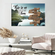 Load image into Gallery viewer, Mountain Creek Color Personalized "THIS IS US" Multi-Names Premium Canvas