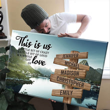 Load image into Gallery viewer, Mountain Creek Color Personalized "THIS IS US" Multi-Names Premium Canvas