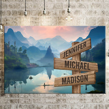 Load image into Gallery viewer, Mountain Lake Color Multi-Names Premium Canvas Poster