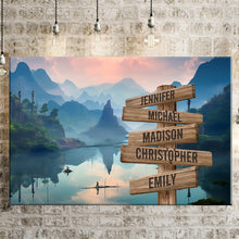 Load image into Gallery viewer, Mountain Lake Color Multi-Names Premium Canvas