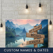 Load image into Gallery viewer, Mountain Lake Color Multi-Names Premium Canvas Poster